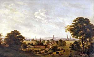 View of Derby from Nottinghan Road c 1850
