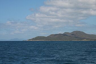 View of El Yunque when sailing around Vieques, Puerto Rico