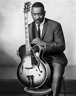 Wes Montgomery (1960s Verve publicity photo with Gibson L-5 CES)