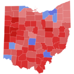 2022 United States Senate election in Ohio results map by county
