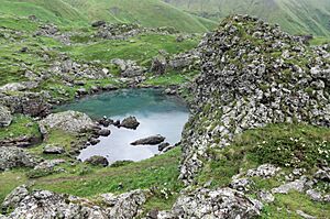 Abudelauri lakes under Chaukhi pass, crystall clear water, Georgia