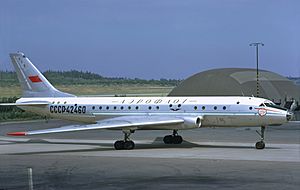 Aeroflot Tupolev Tu-104A at Arlanda, July 1972