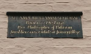 Allama Iqbal Plaque Cambridge