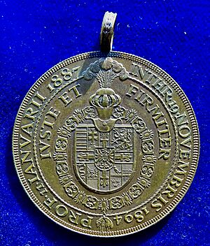 Archduke Eugen of Austria 1894 Grand Master of the Teutonic Order Inauguration Medal by Scharff, reverse