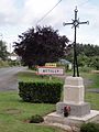 Attilly (Aisne) city limit sign and wayside cross