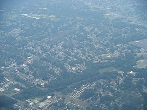 Aerial view of suburban Audubon, New Jersey