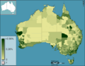 Australian Census 2011 demographic map - Australia by SLA - BCP field 1922 Total Year of arrival 1941 1950