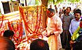 Brijesh Pathak, Minister of Law & Justice and Additional Energy Resources in Uttar Pradesh, inaugurating the bada mangal festivities at UPNEDA office in Vibhuti Khand (May 2017)