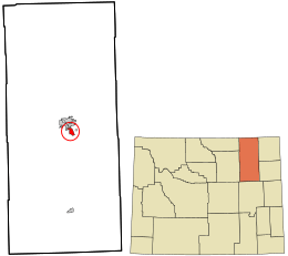 Location in Campbell County, Wyoming and the state of Wyoming.