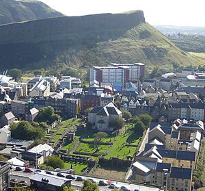 Canongate Kirkyard from the Calton Hill, Edinburgh