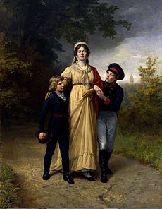 Carl Steffeck - Königin Luise mit ihren Söhnen im Park von Luisenwahl (1886)