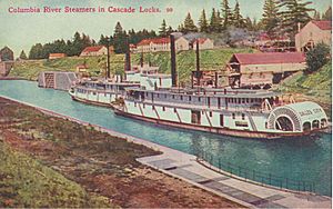 Cascade Locks and steamboat Dalles City