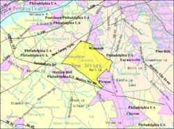 Census Bureau map of Mantua Township, New Jersey