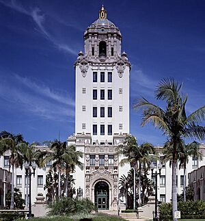 Central tower of Beverly Hills City Hall (Californian Churrigueresque style)