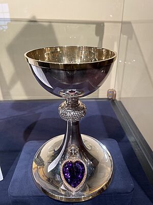 Chalice containing jewels of Mary, Queen of Scots at the Museum of Catholic Art and History (Columbus, Ohio)