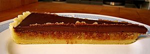 Chocolate tart with frangipane center