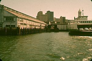 Ferry on Seattle waterfront, circa 1963