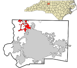 Location in Forsyth County and the state of North Carolina.