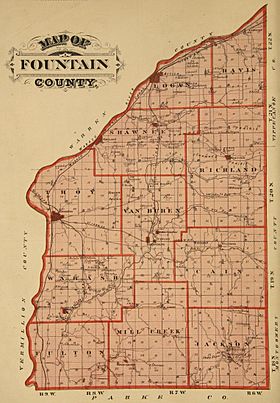 Fountain County, Indiana map from 1876 atlas