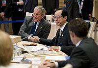 George W Bush and Yasuo Fukuda 20080708