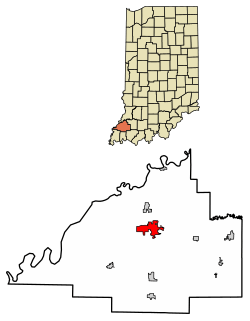 Location of Princeton in Gibson County, Indiana.