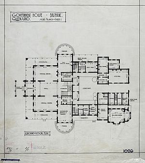 Ground Floor Plan of Government House, Brisbane, c 1940