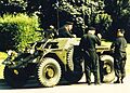 HLCol Wilton, LCol Morin (ONTR), Capt Wilkinson 8CH, ferret first parade, Oshawa, 1981