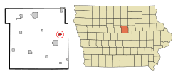 Location of Steamboat Rock, Iowa
