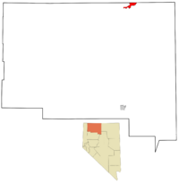 Location of McDermitt (Nevada side) in Humboldt County
