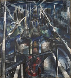 Joseph Stella, 1919-20, Brooklyn Bridge, oil on canvas, 215.3 x 194.6 cm, Yale University Art Gallery