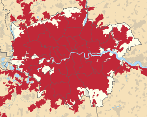 London urban area UK location map