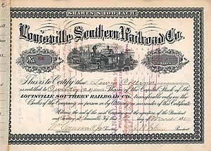 Louisville Southern Railroad Co 1887