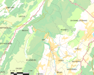 Map commune FR insee code 01173