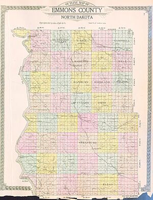 Map of Emmons County, N.D., 1916