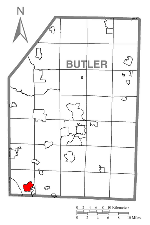 Location within Butler County