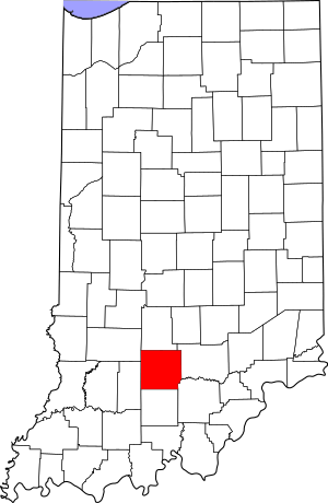 Map of Indiana highlighting Lawrence County