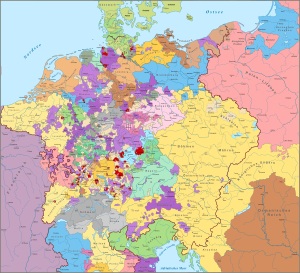 Map of the Holy Roman Empire (1618) - DE