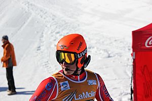 Men's visually impaired skier number 29 guide