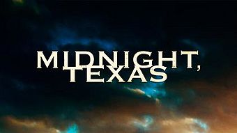 Against a dark cloud, written in white letters are the words: Midnight, Texas
