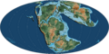 Mollweide Paleographic Map of Earth, 170 Ma (Bajocian Age)