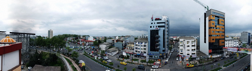 Panorama of boosar neighberhood in Rasht