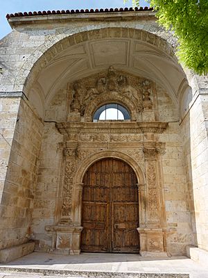 Portal of the church of Santa Eulalia, Arauzo de Miel, province of Burgos, Spain.