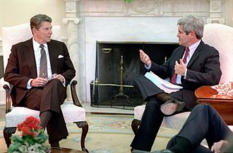 Ronald Reagan with Newt Gingrich