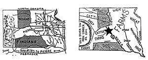 South Dakota capital rival 1889 maps