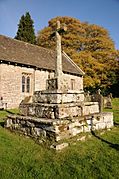 St Aeddan Bettws Newydd, Churchyard cross - geograph - 3221718