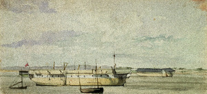 The 'Shannon' as a hulk at Sheerness, 4 September 1844 RMG PW6175f