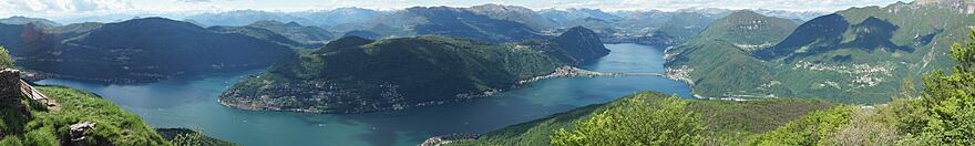 View on Lake Lugano from Monte Bré