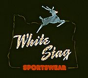 White Stag sign (night)