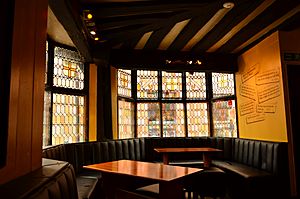 Windows of the Golden Cross pub