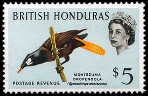 1962 5 dollar stamp British Honduras